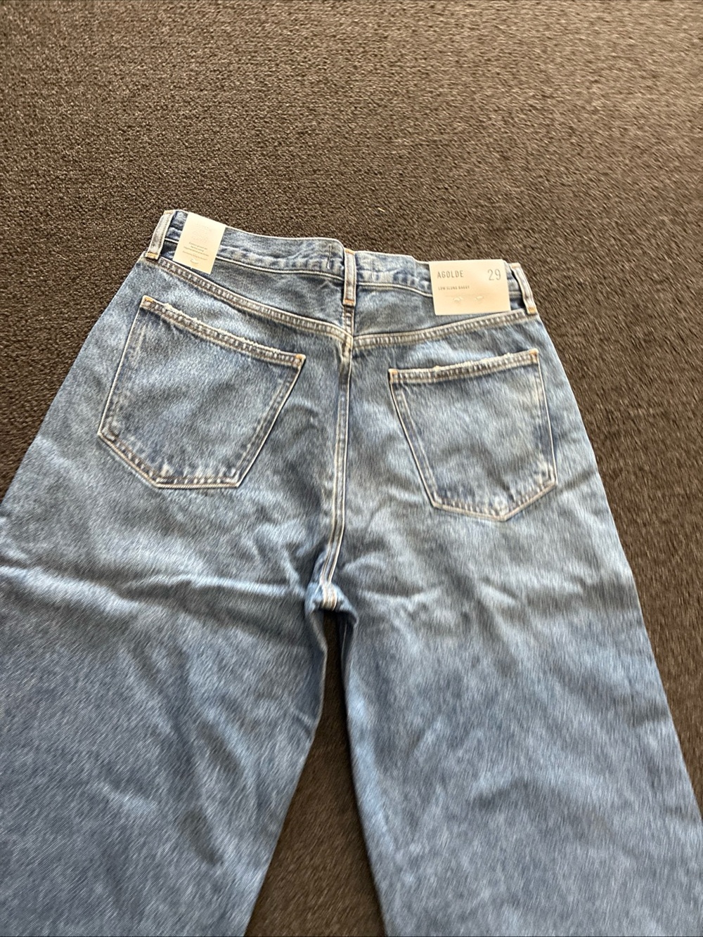 AGOLDE Low Slung Baggy Jeans Women’s Size 29 Blue Relaxed Fit Grunge Denim - Picture 12 of 14